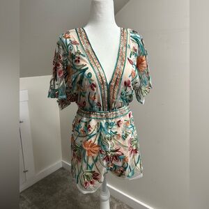 Selfie Leslie Multicolor Embroidered Romper